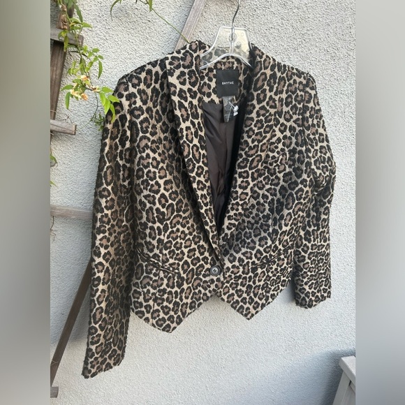 Smythe Anytime Jacquard Blazer in Leopard Print Size 4 - Picture 7 of 8